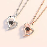 Love Projection Necklace with Luxury Rose Gifts Box for Girlfriend 2023 New Valentine Present 100 Languages I Love You Jewelry thumbnail