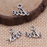 20Pcs 13X10Mm Antique Silver Color Love Word Charm Small Word Love Charm Tiny Love Charm for Jewelry Making thumbnail
