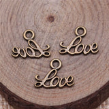 20Pcs 13X10Mm Antique Silver Color Love Word Charm Small Word Love Charm Tiny Love Charm for Jewelry Making thumbnail