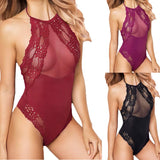 Hot Halter Transparent Body Stocking Sexy Perspective Mesh Lingerie Exotic Underwear Teddy Baby Doll Dress Women Sexy Nightwear thumbnail
