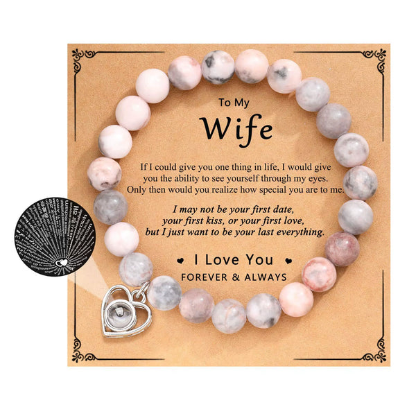 I Love You 100 Language Bracelet Couples Gifts for Girlfriend, My Love, Soulmate, Anniversary Valentines Day Birthday Bracelets