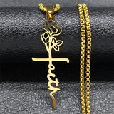 Cross Rose Necklace 18K Gold thumbnail