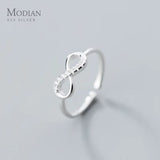 Symbolize Love Mobius Sterling Silver 925 Infinite Love Ring for Women Free Size Ring Fine Jewelry Valentine'S Gift thumbnail