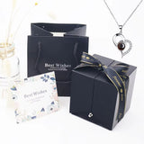 Love Projection Necklace with Luxury Rose Gifts Box for Girlfriend 2023 New Valentine Present 100 Languages I Love You Jewelry thumbnail
