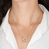 To My Love Wife Gift Necklaces New Stainless Steel Metal Women Love Double Heart Pendant Necklace Fashion Jewelry Dropshipping thumbnail