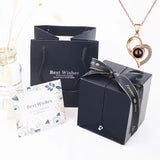 Love Projection Necklace with Luxury Rose Gifts Box for Girlfriend 2023 New Valentine Present 100 Languages I Love You Jewelry thumbnail