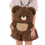 Couple'S Bag Love Bear Cute Versatile Plush Bag Shoulder Backpack Doll Doll Small Schoolbag Women Men Brown Bags thumbnail