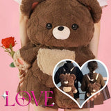 Couple'S Bag Love Bear Cute Versatile Plush Bag Shoulder Backpack Doll Doll Small Schoolbag Women Men Brown Bags thumbnail