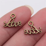 20Pcs 13X10Mm Antique Silver Color Love Word Charm Small Word Love Charm Tiny Love Charm for Jewelry Making thumbnail