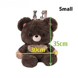Couple'S Bag Love Bear Cute Versatile Plush Bag Shoulder Backpack Doll Doll Small Schoolbag Women Men Brown Bags thumbnail