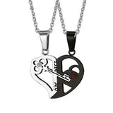Pendant Love Necklace Set Lover Valentine Gifts Stainless Steel Chain Necklace thumbnail