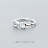 Symbolize Love Mobius Sterling Silver 925 Infinite Love Ring for Women Free Size Ring Fine Jewelry Valentine'S Gift thumbnail
