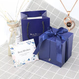Love Projection Necklace with Luxury Rose Gifts Box for Girlfriend 2023 New Valentine Present 100 Languages I Love You Jewelry thumbnail