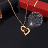 Love Projection Necklace with Luxury Rose Gifts Box for Girlfriend 2023 New Valentine Present 100 Languages I Love You Jewelry thumbnail