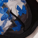 Ladies Sexy Black Lingerie Set Blue Embroidered Brassiere Thong Panties Women Translucent Bowknot Erotic Underwear Set Lenceria thumbnail