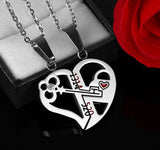 Pendant Love Necklace Set Lover Valentine Gifts Stainless Steel Chain Necklace thumbnail