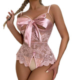 Sexy Women Lingerie Open Bra Lace up Body Stocking Crotchless Bodysuit Exotic Underwear Teddy Baby Doll Dress Bodycon Sleepwear thumbnail